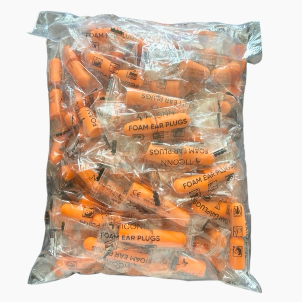 NWT 100 Pairs of Foam Ear Plugs. Brand New Individually Wrapped.